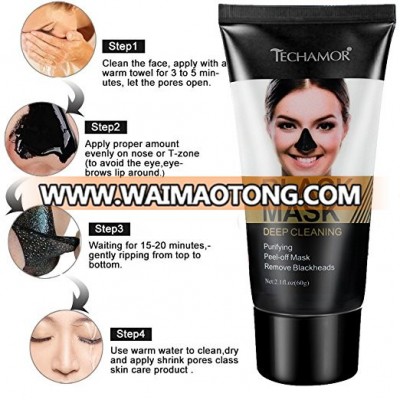 NEW hot items Deep Clean Peel off facial mask bamboo charcoal black mask 60g for sale